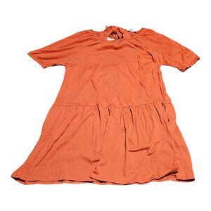 Very J Large Orange Short Sleeve Mini Dress